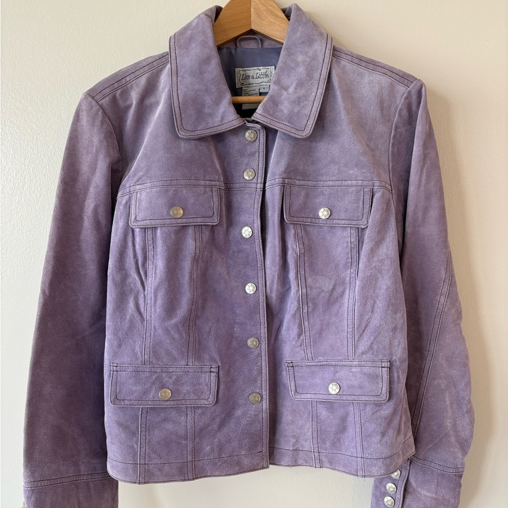 Vintage Lilac Suede Leather Jacket